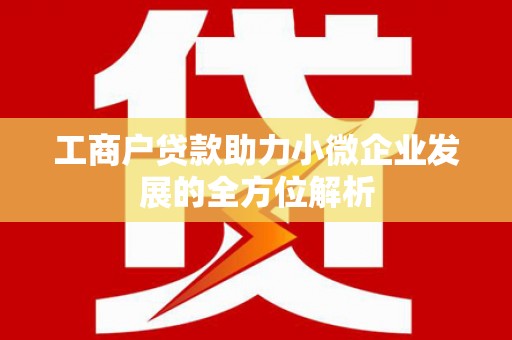印江工商户贷款助力小微企业发展的全方位解析