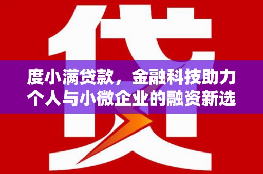 印江度小满贷款，金融科技助力个人与小微企业的融资新选择