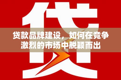 印江贷款品牌建设，如何在竞争激烈的市场中脱颖而出