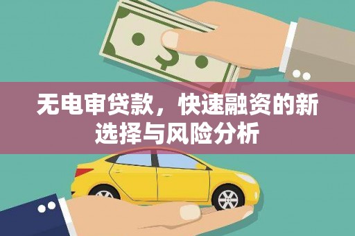 印江无电审贷款，快速融资的新选择与风险分析